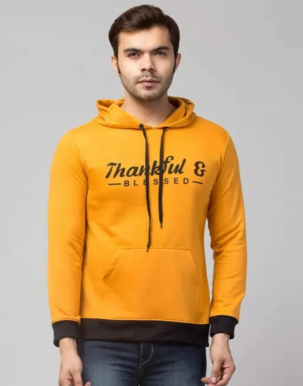 Printed Full Sleeve Hood Neck regular length Men Sweatshirt - L