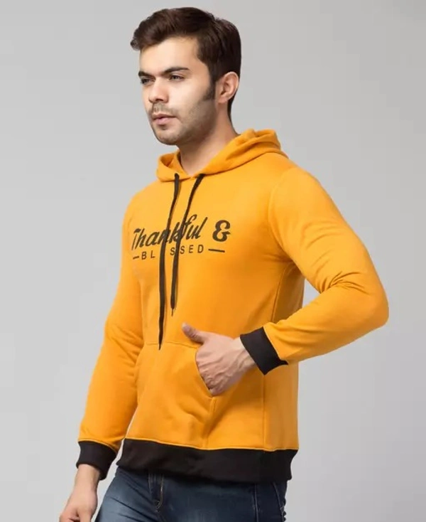 Printed Full Sleeve Hood Neck regular length Men Sweatshirt - L