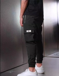 Joggers Park Mens Stylish Zipper Tech Wear Pants - 28
