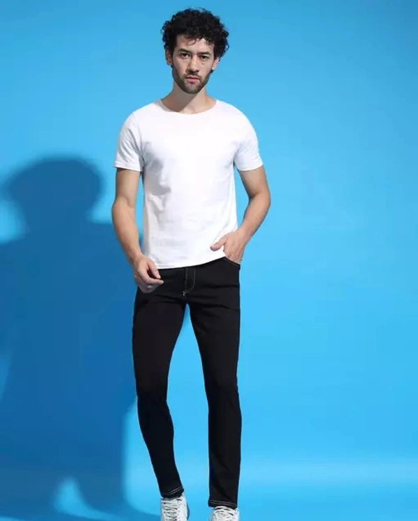 Lycra Stretchable Formal Pants For Men | Stylish Slim Fit Men's Wear Trousers for Office or Party | Men's Fashion Dress Trouser Pant (Black) - 28