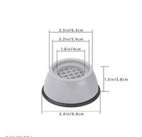 Jordy Anti Vibration Pads for Washing Machine Washing Machine Feet Pads Shock Absorber Noise Cancelling Washer Support, Washing Machine Anti Vibration Pad Heightening Pads with Suction Cup (4 pcs) - Free Size