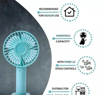 Mini Portable USB Hand Fan Built-in Rechargeable Battery Operated - Free Size