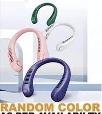 KO Super Portable Neck Fan, Personal Mini USB Charging Bladeless Neck Fan Handsfree Neckband Hanging Fans, Wearable Necklace for Camping Hiking Outdoor,Travel,Kitchen Multi Colour {White,Blue,Black,Pink,Green} - Free Size