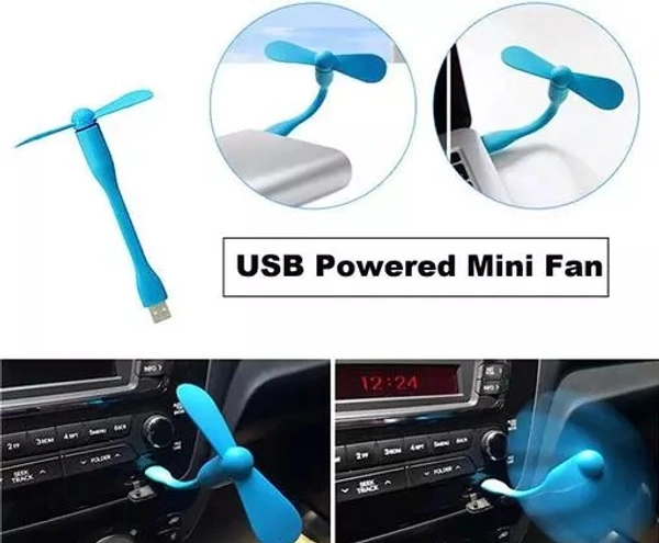 Portable USB Fan, Compatible with Any USB Port Like Laptop/Computer/Power Bank/Adaptor O2X Typ - Flexible USB Fan - Ro2™ - 748 USB Fan (Terra Blue) - Free Size