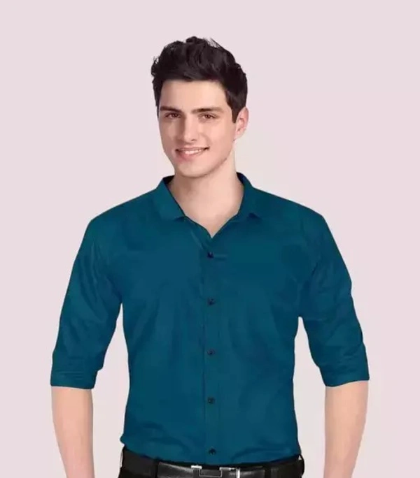Cotton Shirt for Mens || Plain Solid Full Sleeve Shirt || Regular Fit Casual Shirts for Men's With Pocket - L