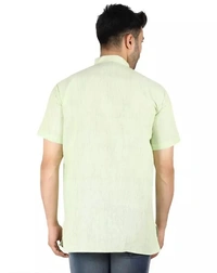 Latest Plus Apparel Men's Casual Cotton Blend Check half sleeve short kurta For Men. - L