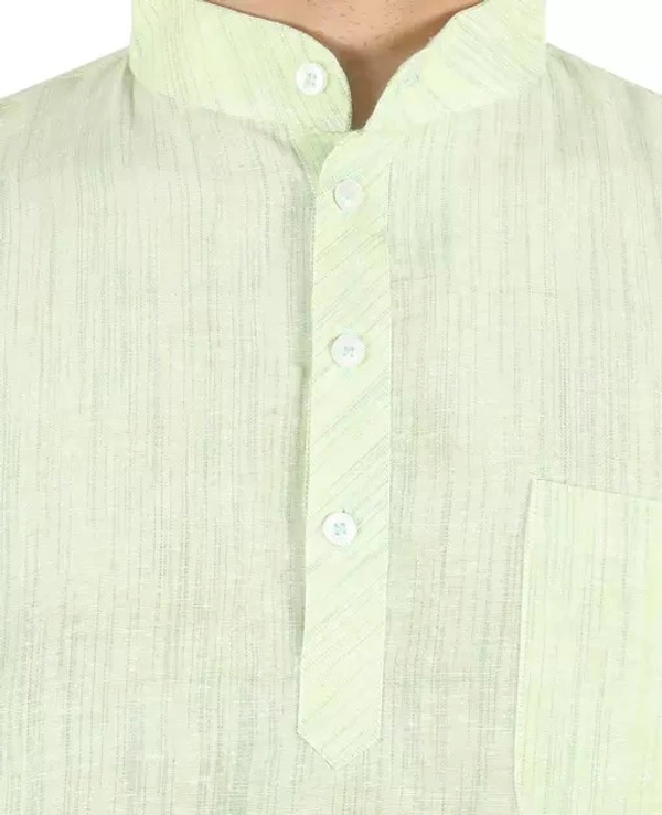 Latest Plus Apparel Men's Casual Cotton Blend Check half sleeve short kurta For Men. - L