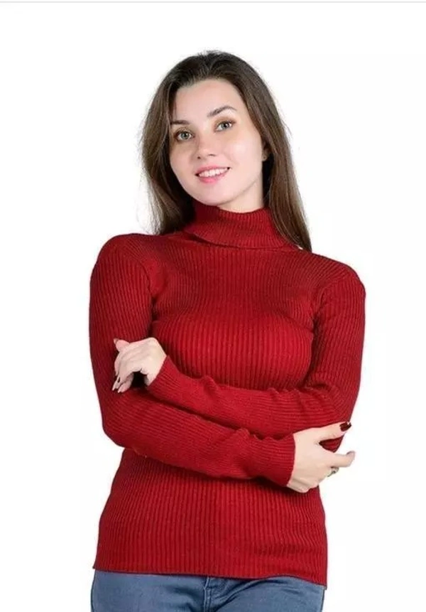 Women's Solid Cotton High Neck Full Sleeve Casual Sweater.Best For Winter.Best winter sweaters.Best For winter.Winter Sweaters.Winter wear. - XL