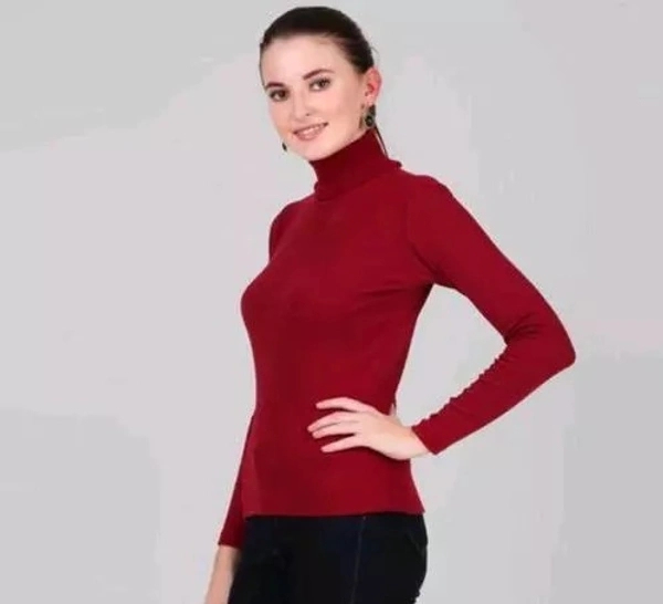 Women's Solid Cotton High Neck Full Sleeve Casual Sweater.Best For Winter.Best winter sweaters.Best For winter.Winter Sweaters.Winter wear. - XL