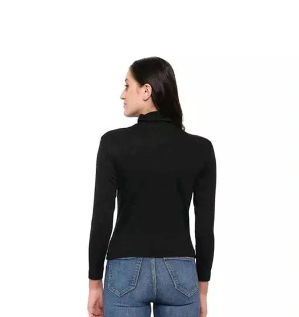Women's Solid Cotton High Neck Full Sleeve Casual SweaterBest For Winter.Best winter sweaters.Best For winter.Winter Sweaters.Winter wear. | - L