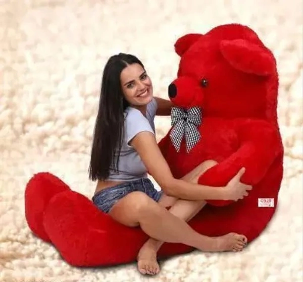 Red 90 Cm 3 feet Huggable And Loveable For Someone Special Teddy Bear - 90.5 cm (Red) - 3FEET