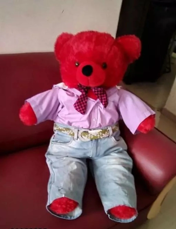 Red 90 Cm 3 feet Huggable And Loveable For Someone Special Teddy Bear - 90.5 cm (Red) - 3FEET