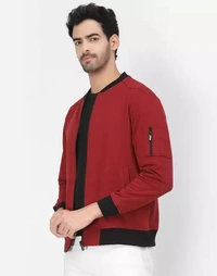Men Solid Bomber Jacket - S