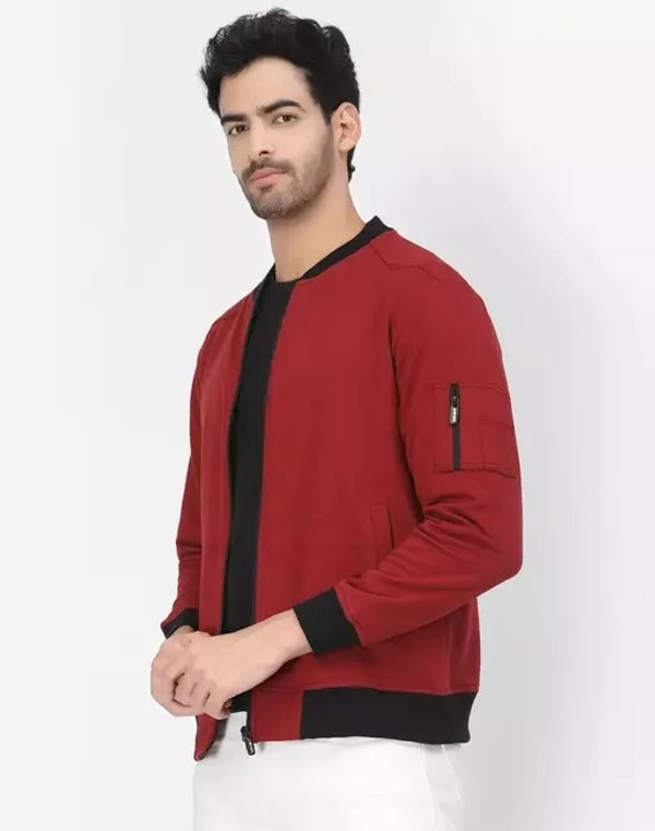 Men Solid Bomber Jacket - S