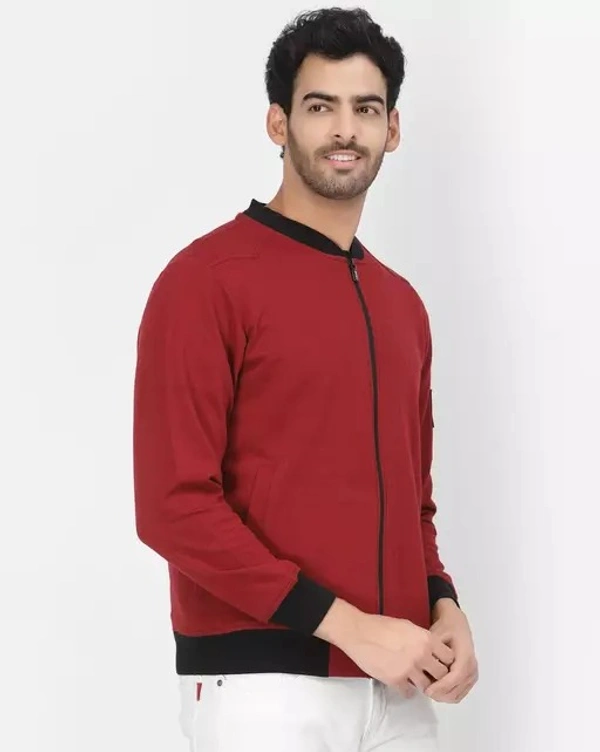 Men Solid Bomber Jacket - S