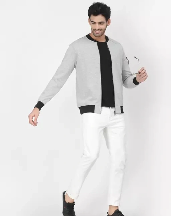 Men Solid Bomber Jacket - S