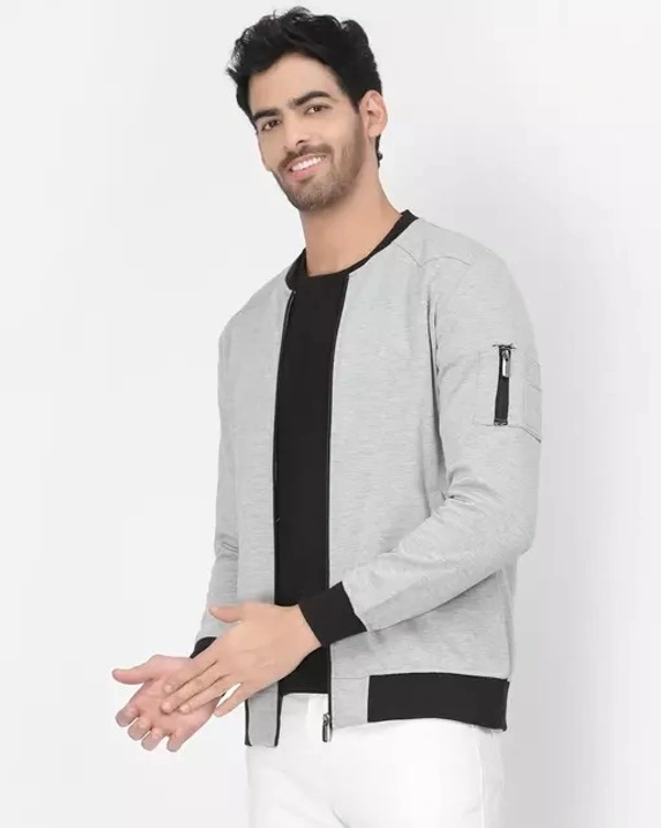 Men Solid Bomber Jacket - S