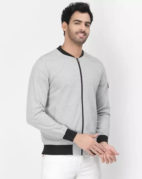 Men Solid Bomber Jacket - S