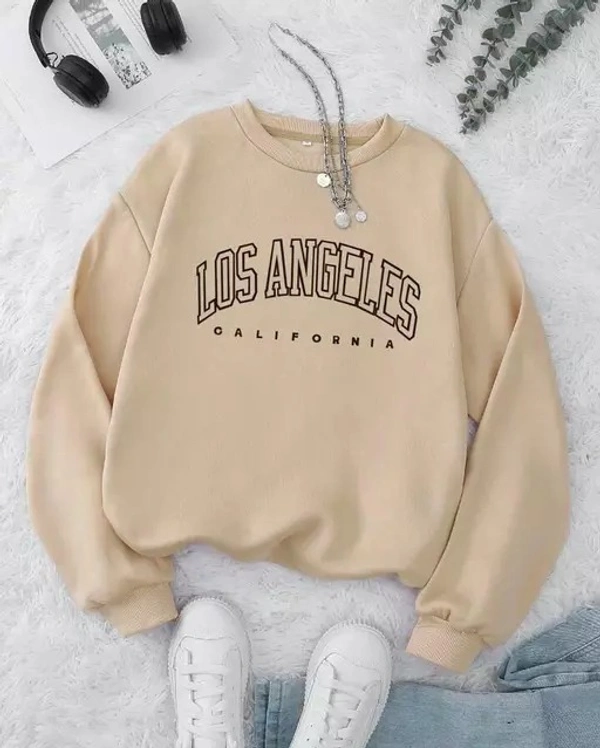 Pretty Fashionista Cotton Round Neck Printed Sweatshirt JACKET For Women's Winter Wear - XS