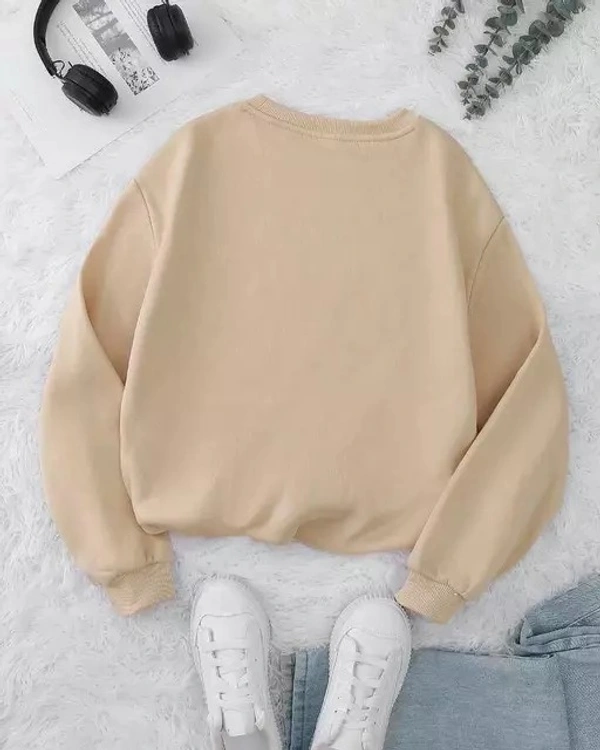 Pretty Fashionista Cotton Round Neck Printed Sweatshirt JACKET For Women's Winter Wear - XS