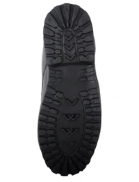 Black Patent Leather Lace Up Boots - 8