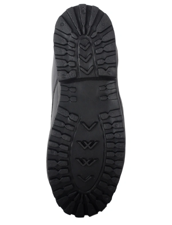 Black Patent Leather Lace Up Boots - 8