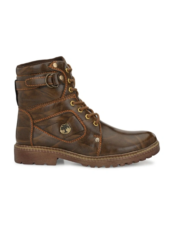Brown Lace Up High Ankle Boots - 7
