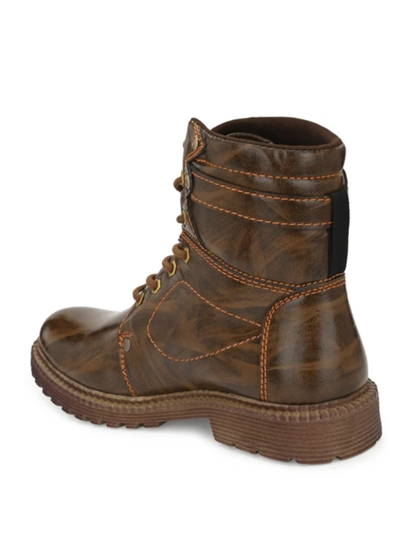Brown Lace Up High Ankle Boots - 7
