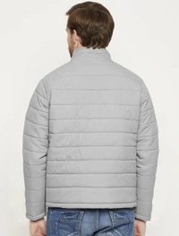 Grey Polyester Quilted Jacket  - L