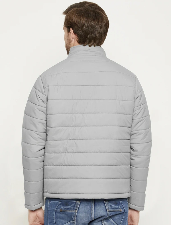 Grey Polyester Quilted Jacket  - L