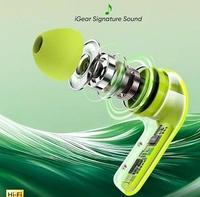 TWS Earphone Wireless Bluetooth 5.0 Sport Headset ENC Reduction - Free Size