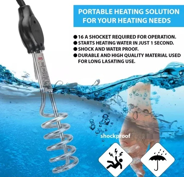 Premium High Quality Waterproof & Shockproof 1500W Shock Proof Immersion Heater Rod (water) - Free Size