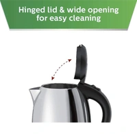 NISHIKA Nishica Electric Kettle (Stainless Steel) 1500W (1.8 Litre) Black - 1.L