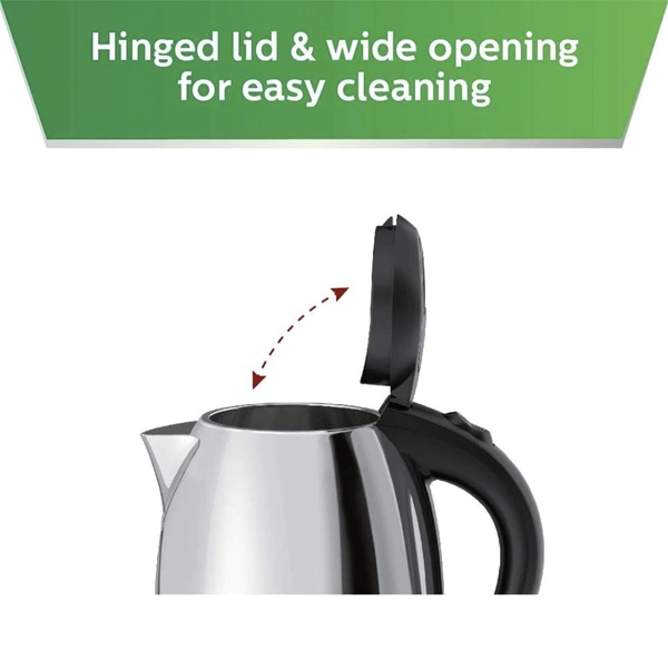 NISHIKA Nishica Electric Kettle (Stainless Steel) 1500W (1.8 Litre) Black - 1.L