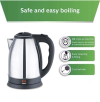 NISHIKA Nishica Electric Kettle (Stainless Steel) 1500W (1.8 Litre) Black - 1.L