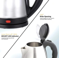 NISHIKA Nishica Electric Kettle (Stainless Steel) 1500W (1.8 Litre) Black - 1.L