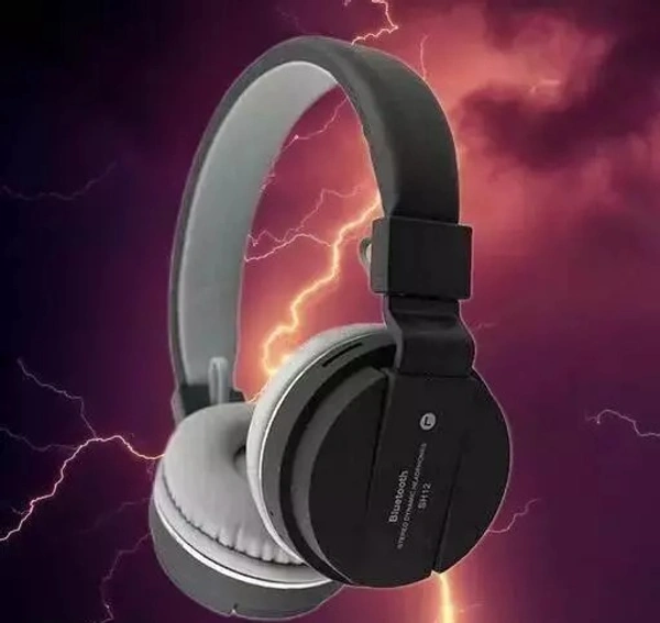 SH-12 Wireless Bluetooth Over The Ear Headphone With Mic - Free Size