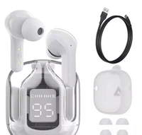 LEOXCE Ultrapods TWS Earbud, Bluetooth Earbuds with Display, Transparent Design, 30 Hrs Playtime with Fast Charging, Bluetooth 5.3 + ENC, 13mm HD BASS Drivers, IPX7 Sweat-Proof, Built-in Mic WHITE-MULTICOLOUR - Free Size
