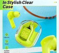 SSN Global Ultra pods Wireless LED Digital Display Transparent Headset 28h playtime S49 Bluetooth Headset (Green, True Wireless) - Free Size