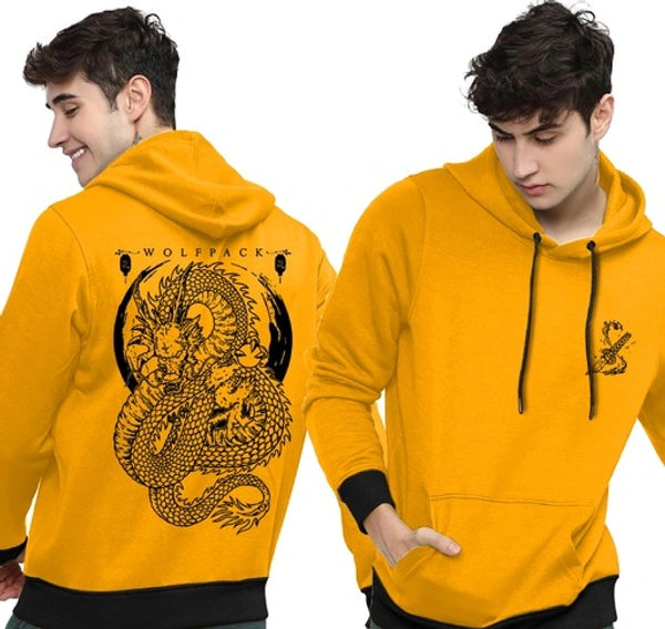 ADIBA FASHION FACTORY Men's Printed Mustard Sweatshirts - S