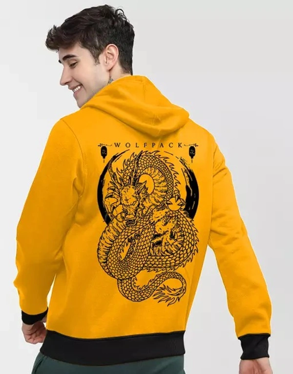 ADIBA FASHION FACTORY Men's Printed Mustard Sweatshirts - S