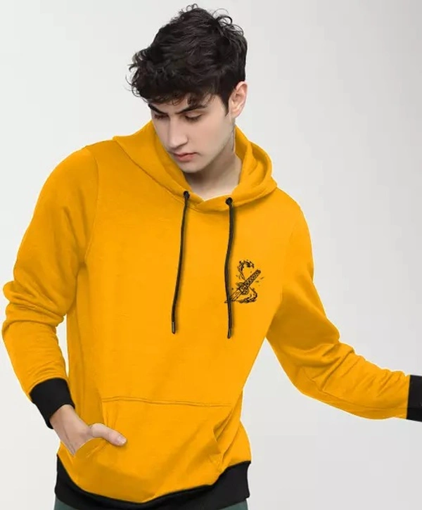 ADIBA FASHION FACTORY Men's Printed Mustard Sweatshirts - S