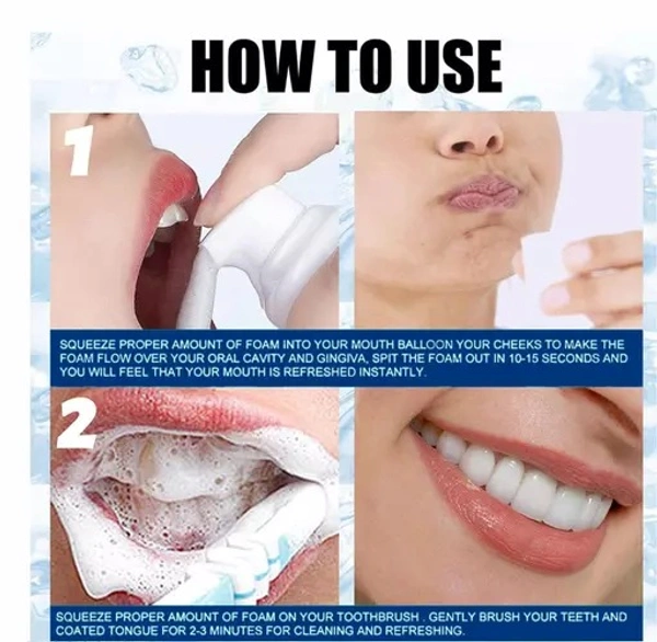 Teeth Whitening Foam To Removes Bad Breath Fights Germs For Men & Women- Teeth Whitening Foam Best (60 ml) Pack of 1 - 