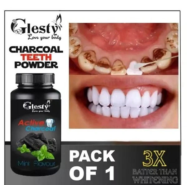 GLESTY Charcoal Teeth Whitening Powder - Free Size