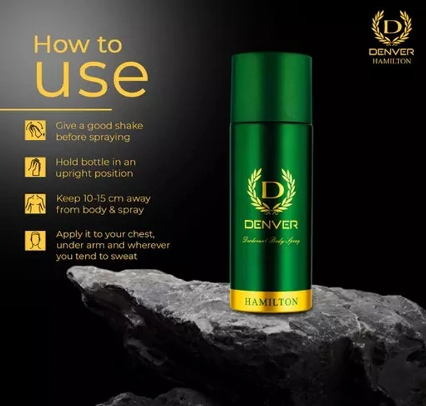 DENVER Hamilton Deodorant Spray - For Men (330 ml, Pack of 2) - Free Size