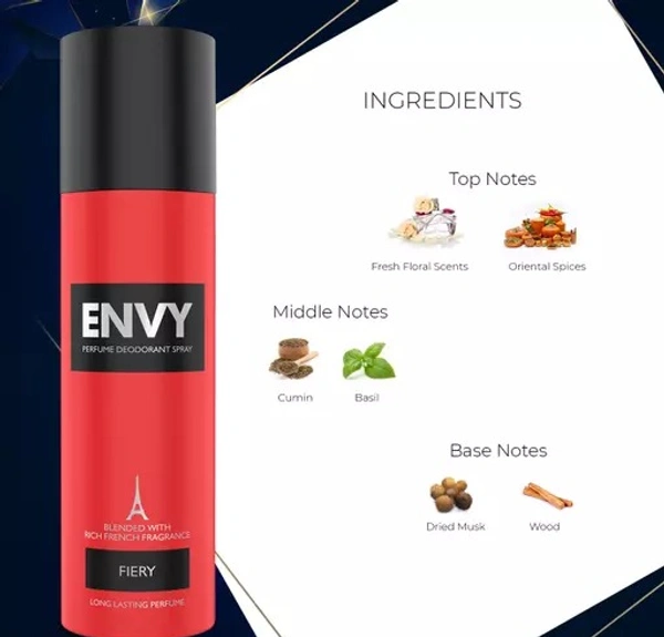 ENVY Fiery Deodorants Spray - 120ML - Free Size