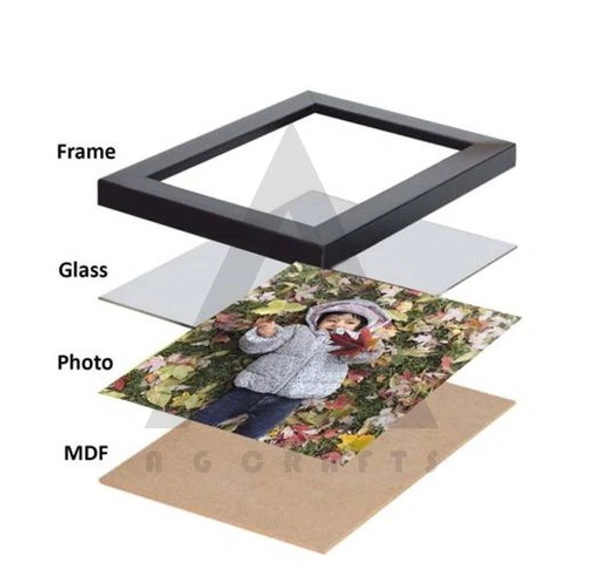 PHOTO FRAME GLASS WOOD PHOTO FRAME SET OF 9 ( BLACK 5X7-5 WHITE 5X7-4 ) - Free Size