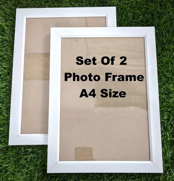 Samar PHOTO FRAME , AG CRAFTS WOOD PHOTO FRAME SET OF 2 (WHITE 2 FRAME) - Free Size