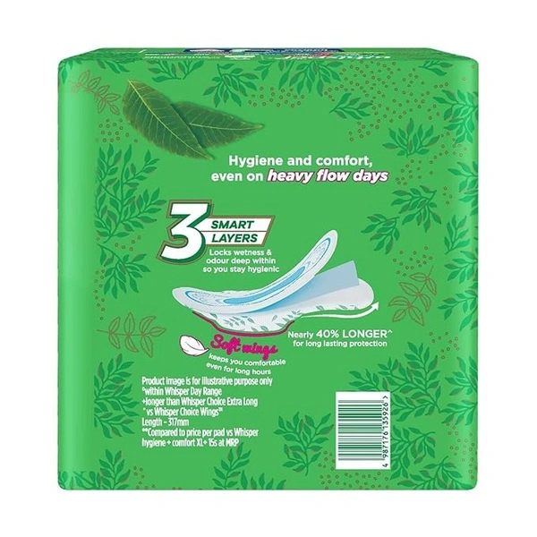 Whisper Ultra Clean Sanitary Pads for Women|50 thin Pads|XL+|Hygiene & Comfort|Soft Wings|Dry top sheet|Suitable for Heavy flow|Odour free|31.7 cm Long|With disposable wrap - XL