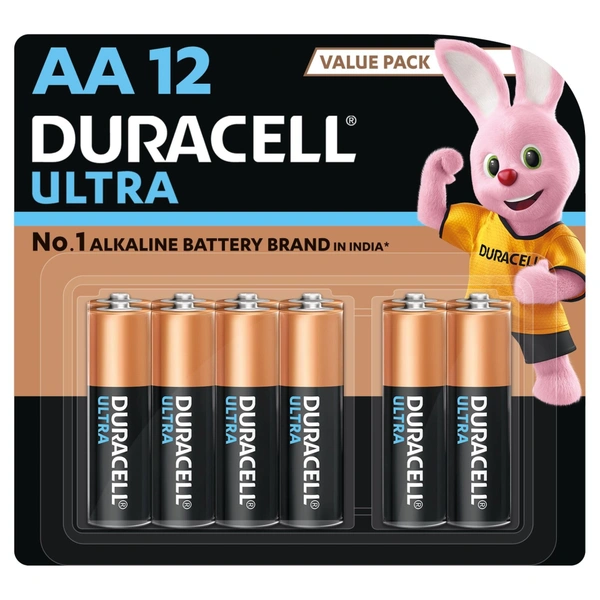 Duracell Ultra AA Alkaline Battery – Long-Lasting & Reliable Power - 12BL